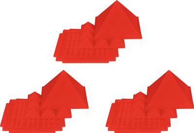 vastu vardan 3 Layer Pyramid / Plastic Multi-Layer Pyramid / Vastu Remedy ( Pack of 03) Decorative Showpiece  -  10 cm(Plastic, Red)