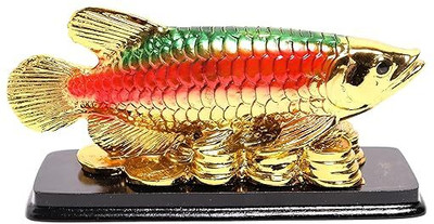 The Spiritual Living Fish Showpiece | Home Decor | Showpiece & Figurine | Arowana Fish Statue Decorative Showpiece  -  4 cm(Resin, Gold)