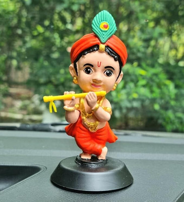 RK Basics Bal Roop Lord Shri Krishna Ji Kanha Ji with Bansuri Idol Murti Decorative Showpiece  -  9.5 cm(Resin, Multicolor)