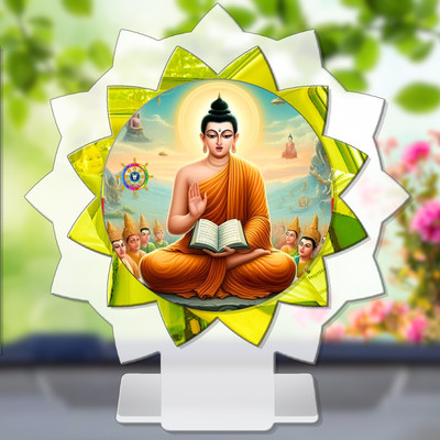 SANBIA Gautam Buddha Siddhartha Shakyamuni Car Dashboard Idol Decorative Showpiece  -  11 cm(Plastic, Multicolor)