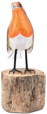 Bagus Bird Figurines - Recycled Wood Collectibles | Rare Birds Home Decor Items Decorative Showpiece  -  8 cm(Wood, Brown)