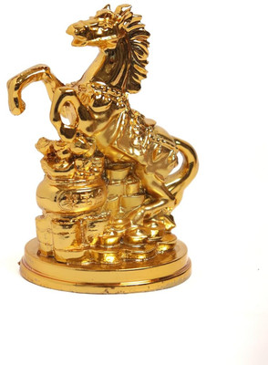 The Spiritual Living Golden Horse | Home Decor | Vastu & Feng Shui Items | Showpiece for Tableware Decorative Showpiece  -  10.2 cm(Resin, Gold)