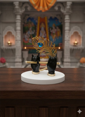 LORD KRISHNA HAND WITH BASURI KRSHNA HAND WTH FLUTE Decorative Showpiece  -  10 cm(Polyresin, Black)