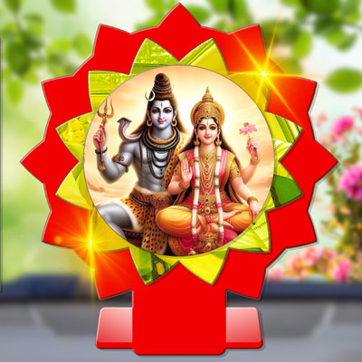GiftsRange Shiv Parvati Shiva Shakti Uma Maheshwar Car Dashboard Idol Decorative Showpiece  -  11 cm(Plastic, Multicolor)