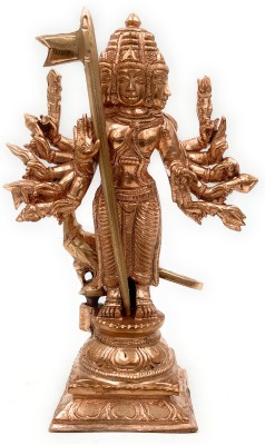 Bhunes Bronze Lord Arumurugan Idols, Kartik Ji Ki Murti, Lord Karthikeyan Statue Decorative Showpiece  -  15 cm(Copper, Gold)
