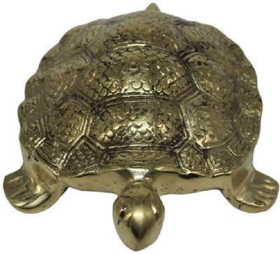 Shubh Sanket Vastu Inside Hollow Brass Tortoise for Good Luck Showpiece Turtle Kachua - 7 Inches Decorative Showpiece  -  6.4 cm(Brass, Gold)