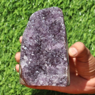 EXCEL Deep Purple Uruguay Amethyst Cluster Geode Reiki Healing Decorative Showpiece  -  12.7 cm(Crystal, Purple)