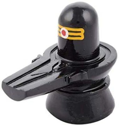 A & S VENTURES Tilak Shivling Marble Stone for Pooja Shivling Idol | for Temple (7cm) Decorative Showpiece  -  7 cm(Marble, Black)