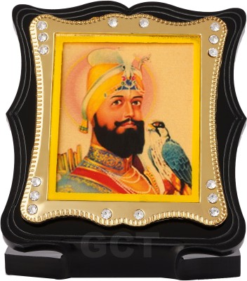 GCT Guru Gobind Singh Ji (J002-2-A) Sikh Religious Acrylic Frame for Car Dashboard Decorative Showpiece  -  7.5 cm(Plastic, Black, Gold)