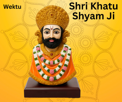 WEKTU Shri Khatu Shyam Ji/Polyresin/Car/Religious/1PC/09 Decorative Showpiece  -  10 cm(Polyresin, White)