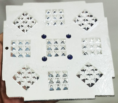 Plus Value Energy balancer- Vastu Pyramid Plate Decorative Showpiece  -  18 cm(Copper, Silver)