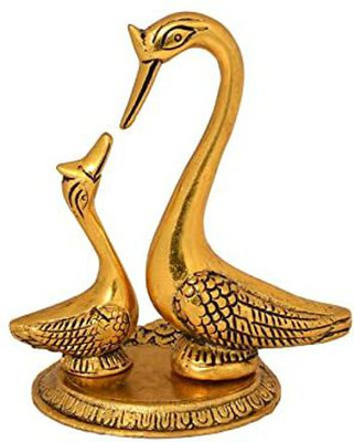 Patwari Arts Metal Swan Set Statue Pair of Kissing Duck Decorative Showpiece Hans Ka Joda Decorative Showpiece  -  14 cm(Metal, Gold)