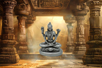 Utkarsh Silver Meditating Lord Shiv Ji/Bholenath/Mahadev Sitting Murti for Car Dashboard Decorative Showpiece  -  8.5 cm(Polyresin, Silver)