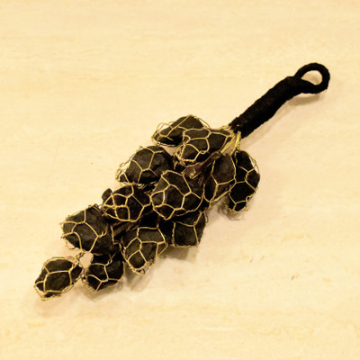 Maureen Black Tourmaline Rough Chunks Vaastu Door Hanging for Protection from Negative Energy & Evil Eyes Decorative Showpiece  -  20 cm(Stone, Black)