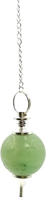 Plus Value Green Aventurine Crystal Ball Chain Dowsing Pendulum for Reiki, Chakra, Healing, Meditation Decorative Showpiece  -  11 cm(Crystal, Green)