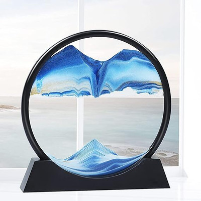 Sumukh Ji Moving Sand Art Picture-3D Deep Sea Sandscape in Motion Display Frame Decorative Showpiece  -  17.5 cm(Glass, Metal, Multicolor)