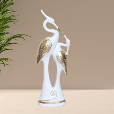 Shagun decorate KISSING DUCK WHITE Decorative Showpiece  -  13 cm(Resin, White)