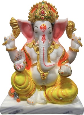 Rama Collections Lord Ganesh/Ganesha | God Of Success Ganpati Gajanan Hindu God Idol Decorative Showpiece  -  22.86 cm(Marble, White)