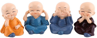 Trendy Elite Store Budha monk Decorative Showpiece  -  2 cm(Ceramic, Multicolor)