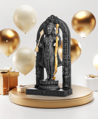yogi Ayodhya Ram Mandir Ram Lalla God Idol for Home & Office Decorative Showpiece  -  17 cm(Resin, Black)