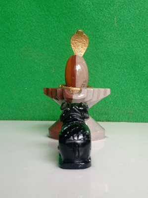 Shivam Vastu Kala Shivling Art Natural Narmada Stone, Aardhanareswar Shivling & Jaladhari N&N [Size:- 2x4] Decorative Showpiece  -  15 cm(Stone, Red, White)