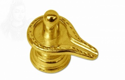 morir Golden Brass Lord Shiva Shivling/Shiv Lingam Religious Statue Idol for Pooja Mandir Temple Gifts Showpiece (Pack of 1) Decorative Showpiece  -  3.81 cm(Brass, Gold)