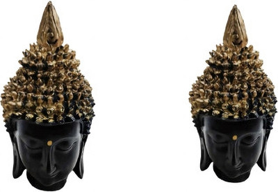 The Startup Bazaar Pack Of -2 Buddha Murti Decorative Showpiece  -  15 cm(Resin, Black)