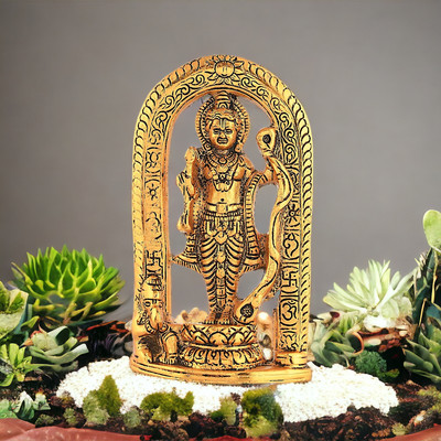 KridayKraft ramlala murti ayodhya metal gold plated Decorative Showpiece  -  16 cm(Metal, Gold)