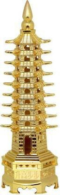 TIRALS Education Tower Gold Metal Decorative Showpiece  -  18 cm(Brass, Gold)
