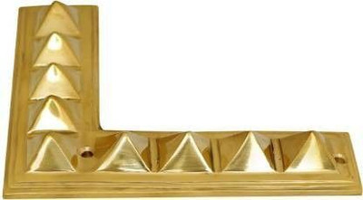 Kesar Zems Brass Pyramid Corner L Shape Strip with 9 Mini Pyramids - Set of 2 Pcs Decorative Showpiece  -  1 cm(Brass, Gold)