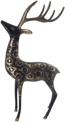 Shubh Sanket Vastu Brass Deer for Showpiece for Home Office Decor & Vastu Decorative 10x8x2 Inch Decorative Showpiece  -  25.4 cm(Brass, Black)