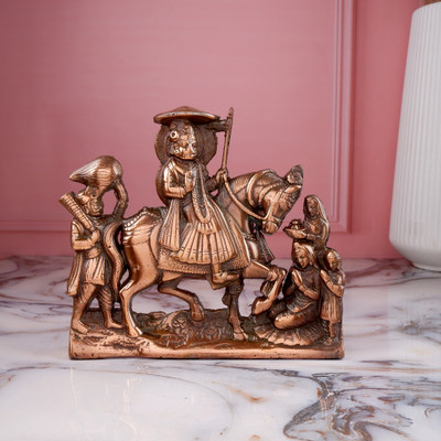 Shoppingrox Jahar Veer Goga Ji Idol | Gun Metal | Copper Colour - 16 cm Decorative Showpiece  -  16 cm(Aluminium, Copper)
