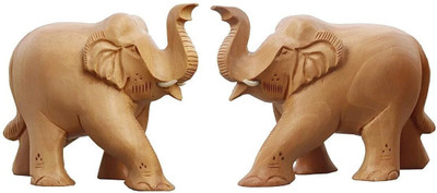 Mamta Handicrafts Natural Elephant Kadam Wood Pair Upper Trunk 2 INCH for Vastu,Home,Office Decorative Showpiece  -  5 cm(Wood, Brown)