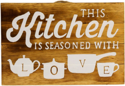 Bagus Designer Printed Wooden Wall Hanging Sign Board-(Brown and white) Decorative Showpiece  -  30 cm(Wood, Brown, White)