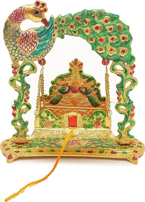 RO TECH GIFT CENTER RK TECH GIFT Metal laddu gopal jhula Decorative Showpiece  -  5 cm(Brass, Gold)
