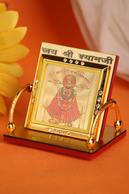 Divine Collections Enterprises Khatu Shyam Baba Decorative Showpiece  -  5 cm(Fiber, Gold)