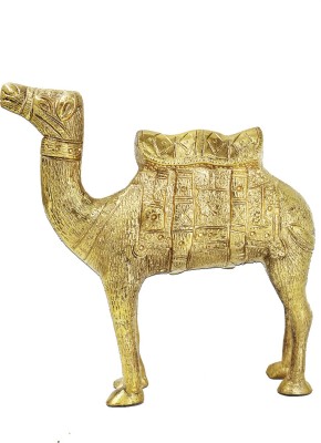 Shubh Sanket Vastu Brass Camel 5.5x5.2x1.5 inches Showpiece Decorative Showpiece  -  13.97 cm(Brass, Gold)