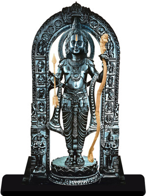Indianara Ram Lalla Ayodhya Mandir 2d cutout Decorative Showpiece  -  24 cm(Wood, Multicolor)