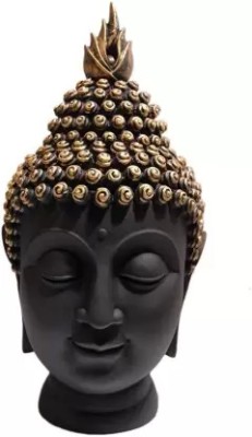 Swapi Store Resin Lord Gautam Buddha Head Idol Face Statue Decorative Showpiece  -  13 cm(Polyresin, Black)