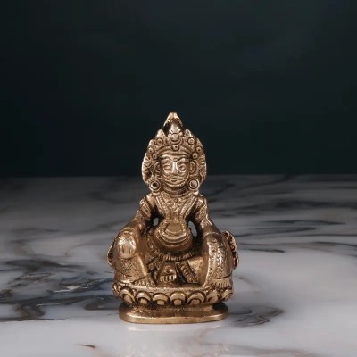 Shoppingrox Kuber God Idol | Brass | Yellow Colour - 8 cm Decorative Showpiece  -  8 cm(Brass, Yellow)