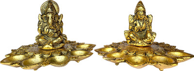 soni craft laxim ganesh -O1 Decorative Showpiece  -  10 cm(Brass, Gold)