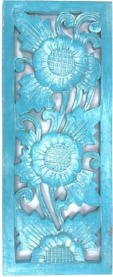 Bagus Flower Design wall Decoration Decorative Showpiece  -  2 cm(Wood, Blue)