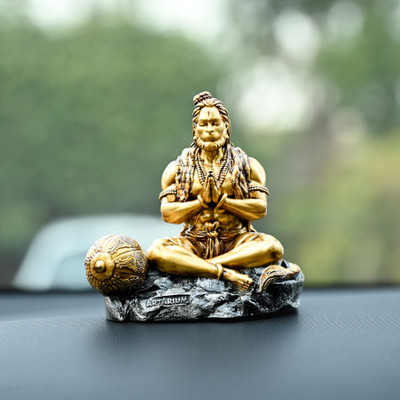 ARTARIUM Mahabali Hanuman Murti Hanuman Idol Statue For Car Dashboard Pack Of 1 Decorative Showpiece  -  8.89 cm(Resin, Multicolor)