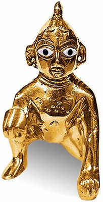 Utkarsh Brass (1 No Size ) Laddu Gopal Ji God Idol Temple Poojan,Idol,Weight-80 Grams Decorative Showpiece  -  6 cm(Brass, Gold)