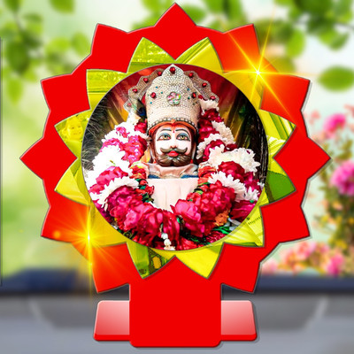 SANBIA Khatu Shyam Shyam Baba Barbarika Car Dashboard Idol Premium Decorative Showpiece  -  11 cm(Plastic, Multicolor)