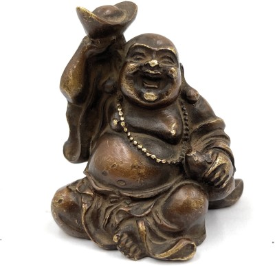 Bhunes Brass Laughing Buddha Idol, Kuber Statue For Home Decor Decorative Showpiece  -  6 cm(Brass, Brown)