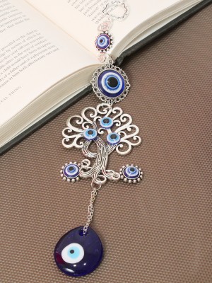 TIED RIBBONS Wall Hanging Evil Eye For Good Luck Charm and Prosperity Decorative Showpiece  -  25.4 cm(Metal, Multicolor)