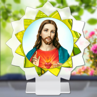 GiftsRange Jesus Christ Messiah Savior Son of God Car Dashboard Idol Decorative Showpiece  -  11 cm(Plastic, Multicolor)
