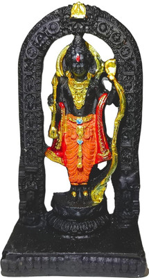 Santarms Santarms Handicraft Ram Lalla Idol/Murti/Statue for Home Decor Ayodhya Ram Model Decorative Showpiece  -  10 cm(Marble, Black)