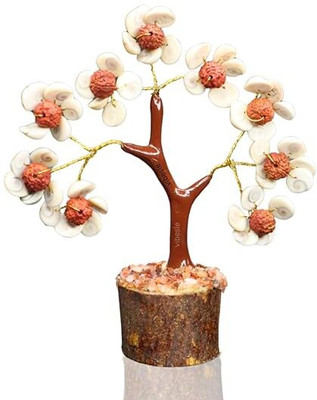 VIBESLE Laxmi Gomti Chakra Tree - Natural Original Energised Gomati Chakra Tree Decorative Showpiece  -  8 cm(Stone, Gold)